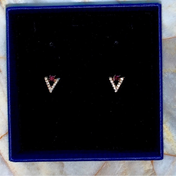 Swarovski Crystals Gold Earrings - Picture 2 of 6